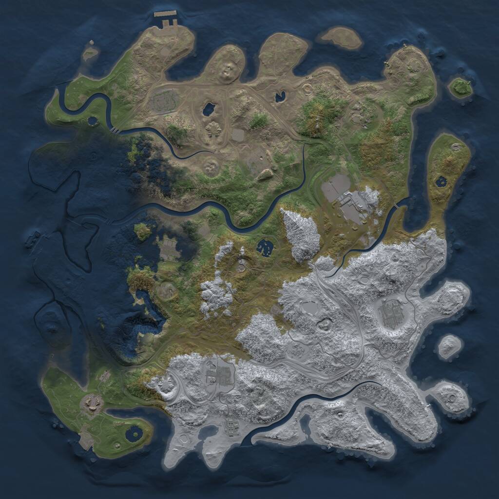Rust Map: Procedural Map, Size: 4500, Seed: 1711164708, 16 Monuments