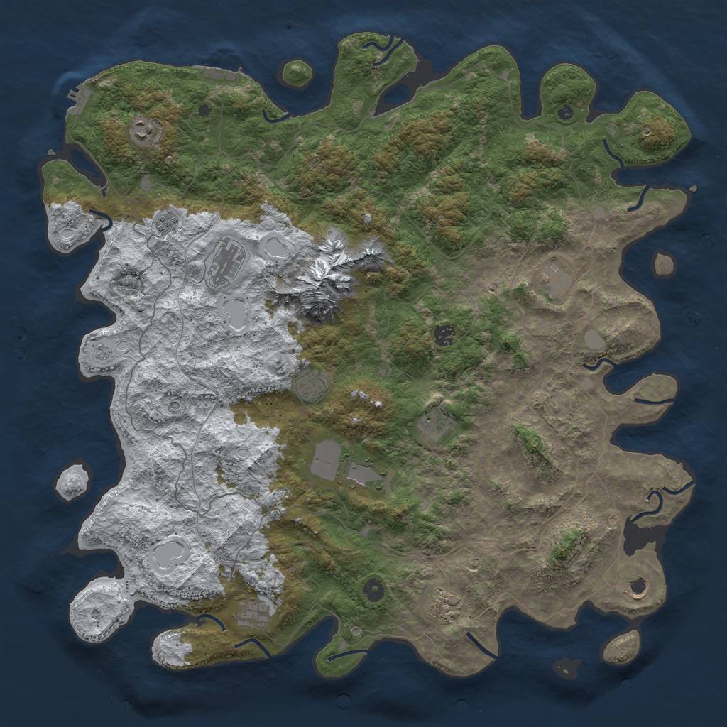 Rust Map: Procedural Map, Size: 5000, Seed: 1921681, 20 Monuments