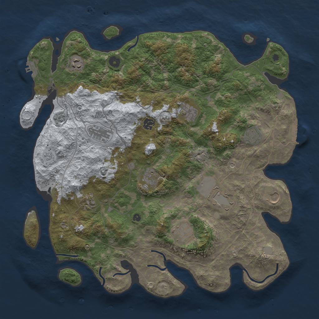 Rust Map: Procedural Map, Size: 4250, Seed: 2, 20 Monuments