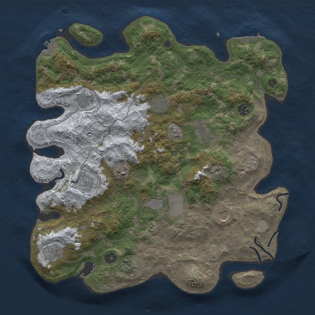Rust Map: Procedural Map, Size: 4000, Seed: 962448, 20 Monuments