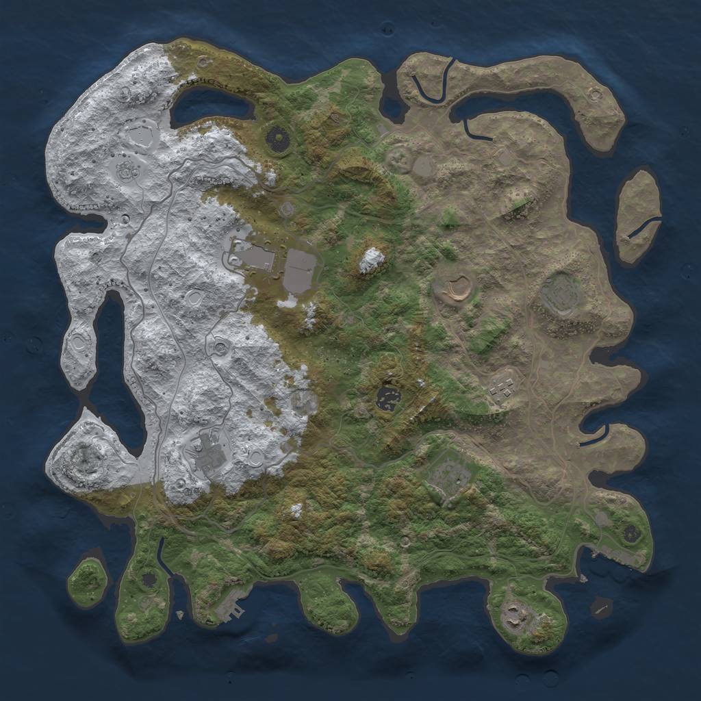Rust Map: Procedural Map, Size: 4250, Seed: 2006241077, 17 Monuments