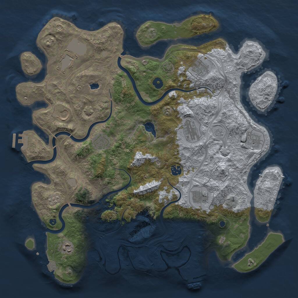 Rust Map: Procedural Map, Size: 4250, Seed: 8684785, 16 Monuments