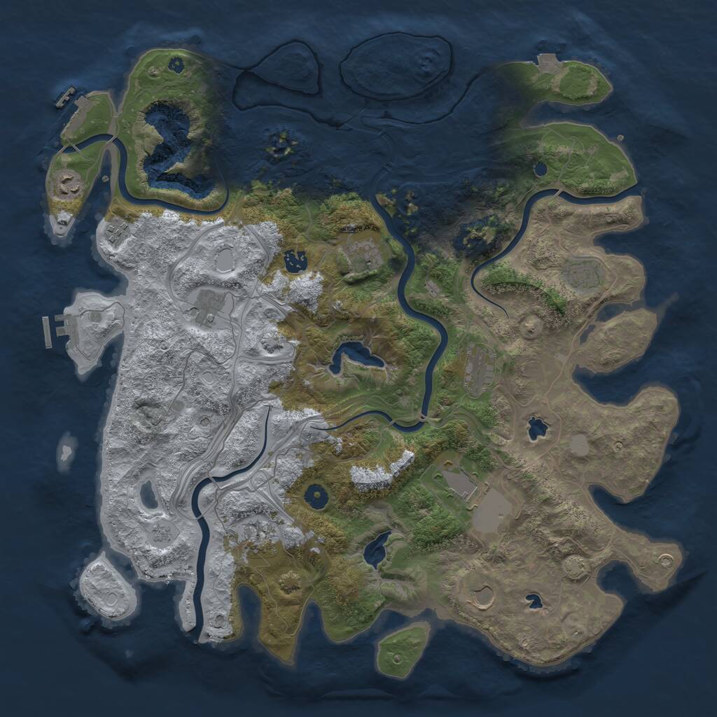 Rust Map: Procedural Map, Size: 4500, Seed: 1968636214, 16 Monuments