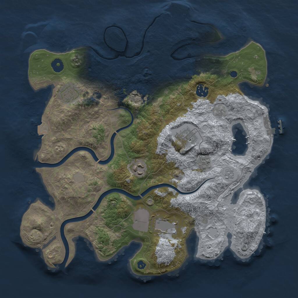 Rust Map: Procedural Map, Size: 3500, Seed: 1816420983, 12 Monuments