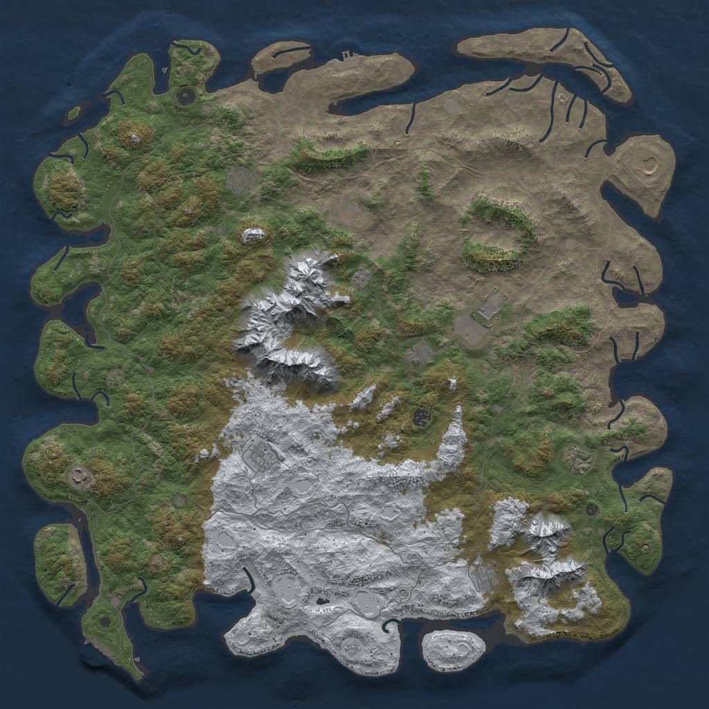 Rust Map: Procedural Map, Size: 6000, Seed: 4073183, 20 Monuments