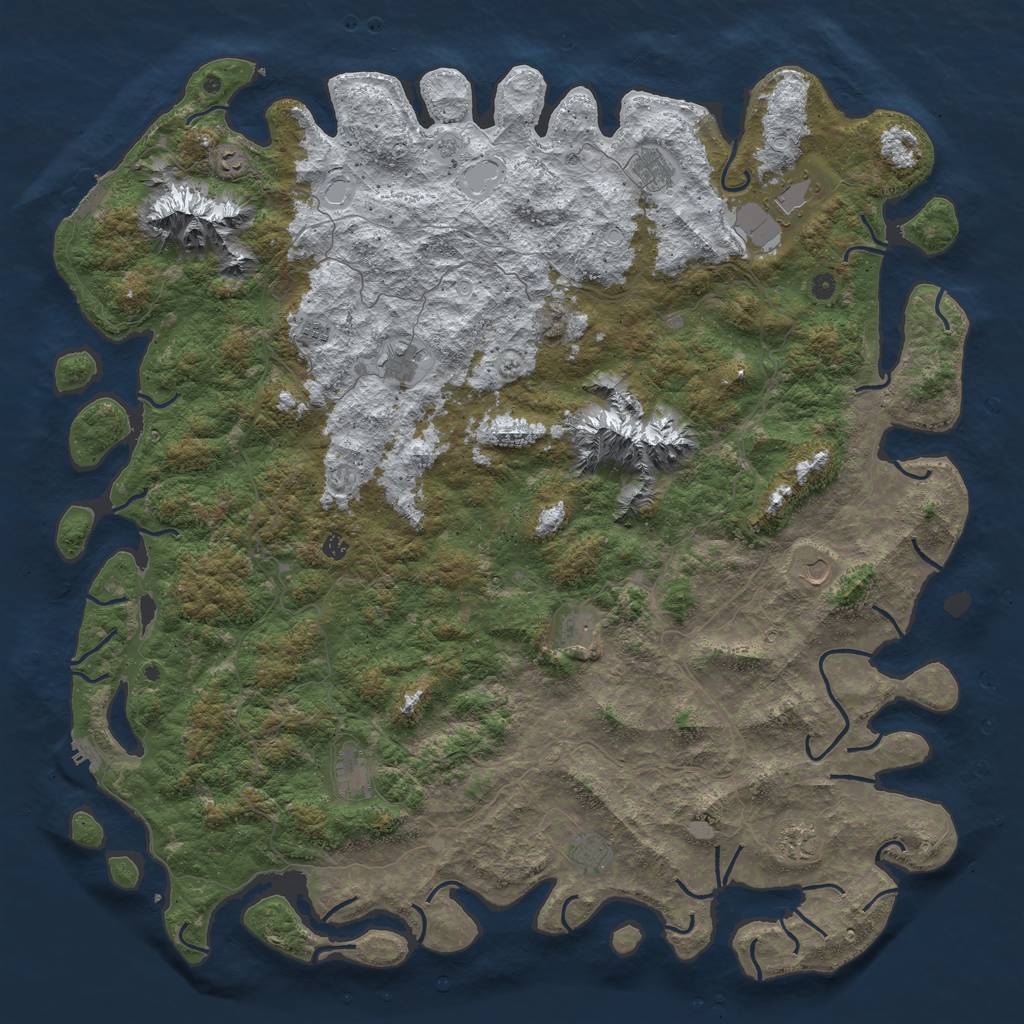 Rust Map: Procedural Map, Size: 6000, Seed: 101603, 20 Monuments