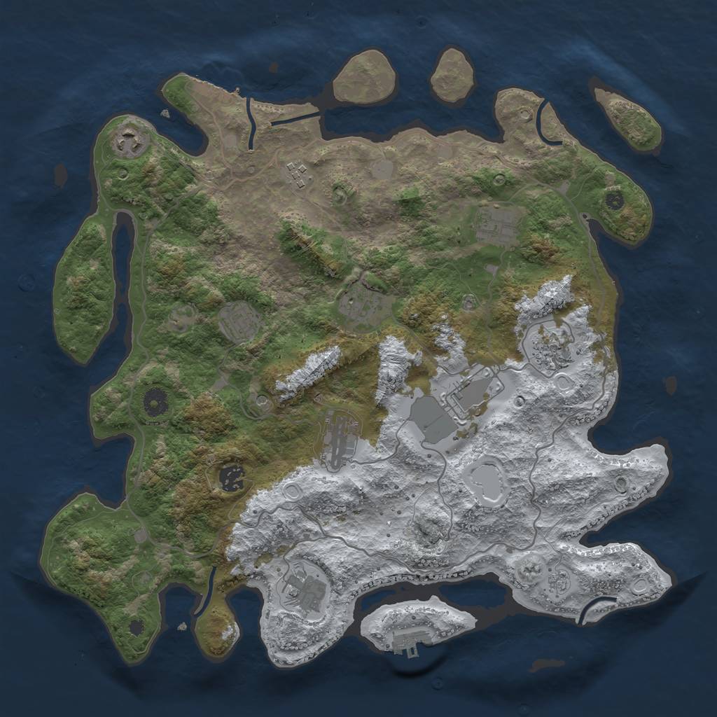 Rust Map: Procedural Map, Size: 4000, Seed: 367609063, 19 Monuments