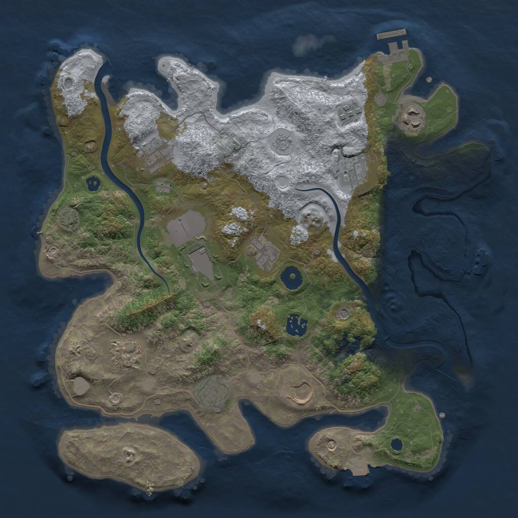 Rust Map: Procedural Map, Size: 3550, Seed: 152300, 16 Monuments