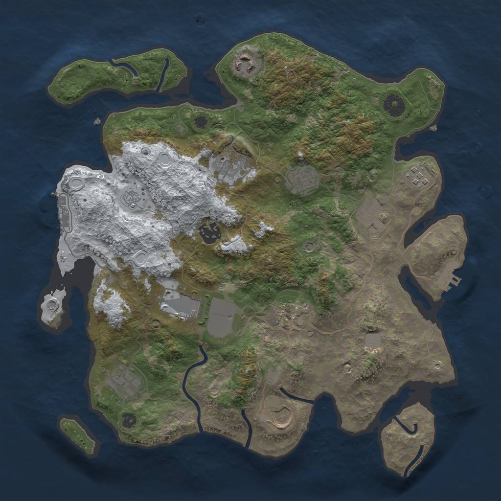 Rust Map: Procedural Map, Size: 3500, Seed: 7900682, 19 Monuments