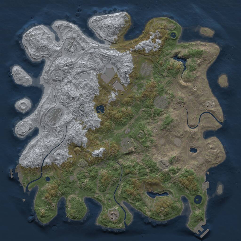 Rust Map: Procedural Map, Size: 4250, Seed: 56943340, 15 Monuments