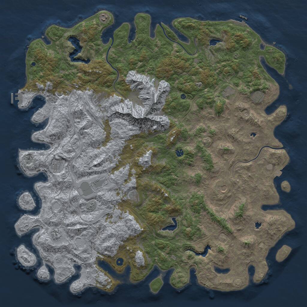 Rust Map: Procedural Map, Size: 6000, Seed: 987030690, 17 Monuments