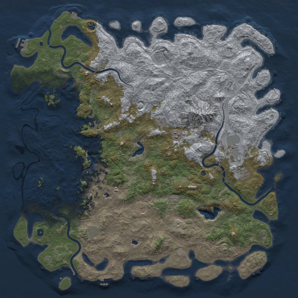 Rust Map: Procedural Map, Size: 6000, Seed: 214748562, 17 Monuments