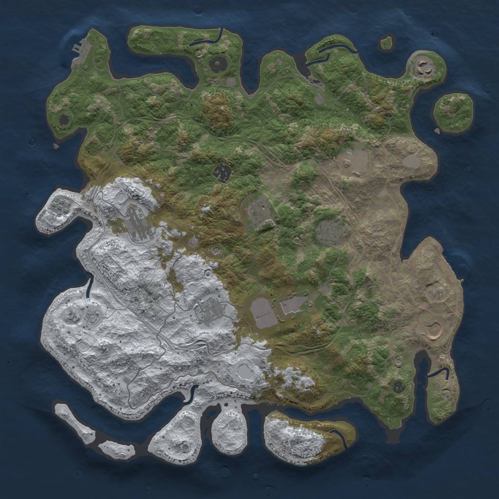 Rust Map: Procedural Map, Size: 4250, Seed: 36, 19 Monuments