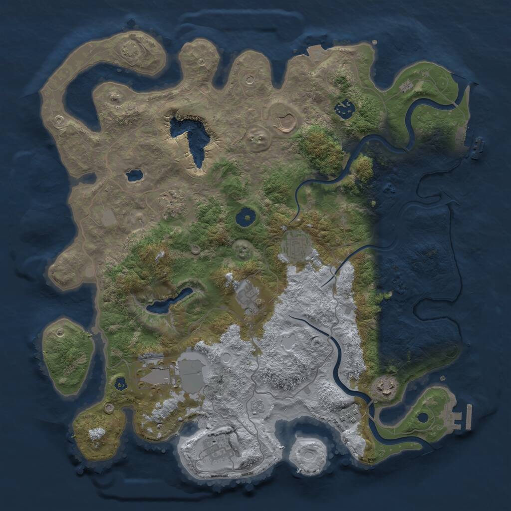 Rust Map: Procedural Map, Size: 4000, Seed: 2304480, 15 Monuments