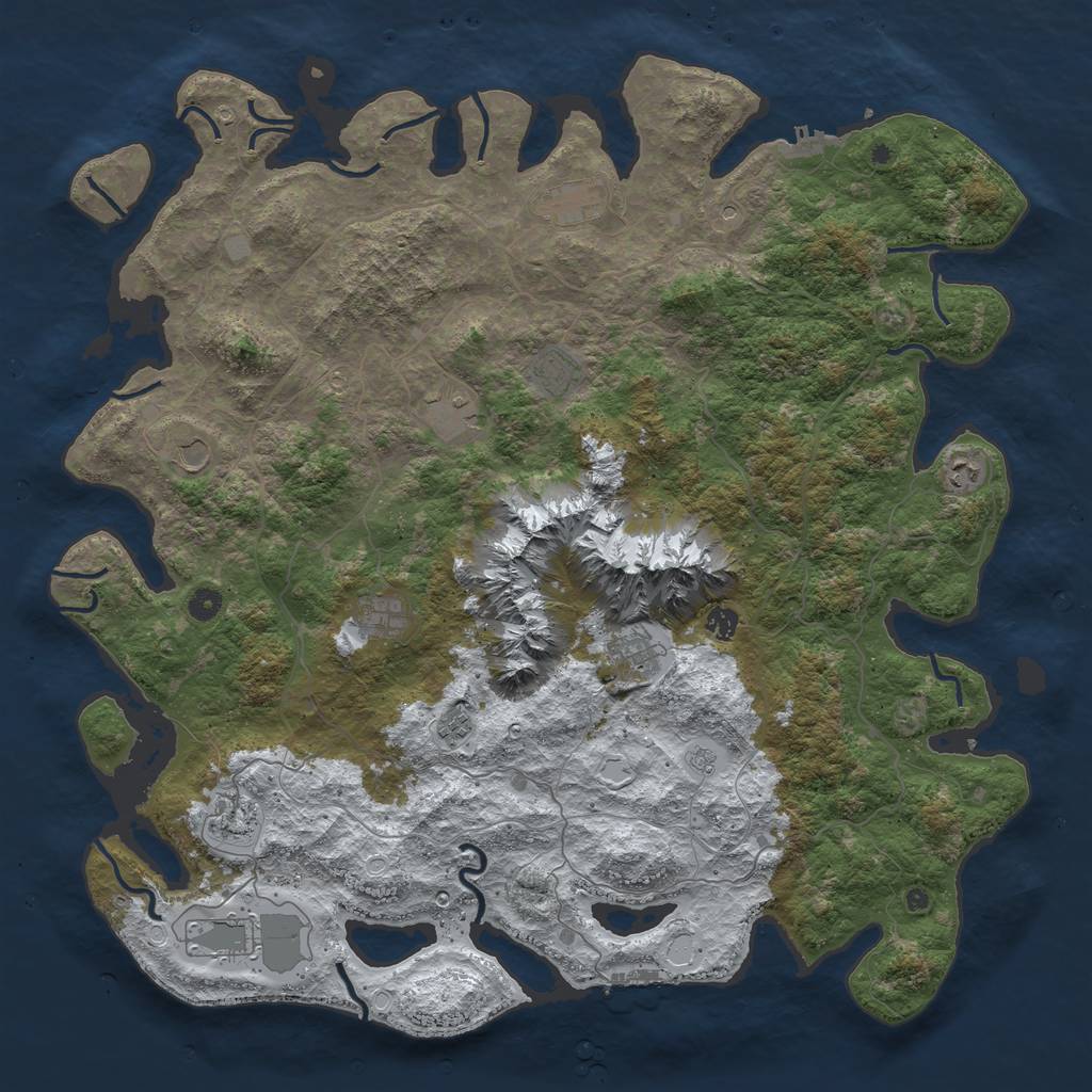Rust Map: Procedural Map, Size: 5000, Seed: 1546931, 20 Monuments