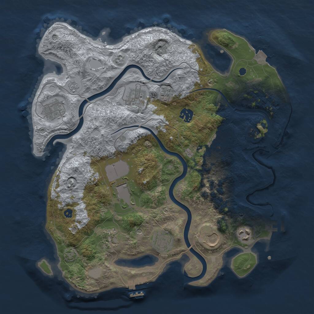 Rust Map: Procedural Map, Size: 3500, Seed: 1934616, 16 Monuments