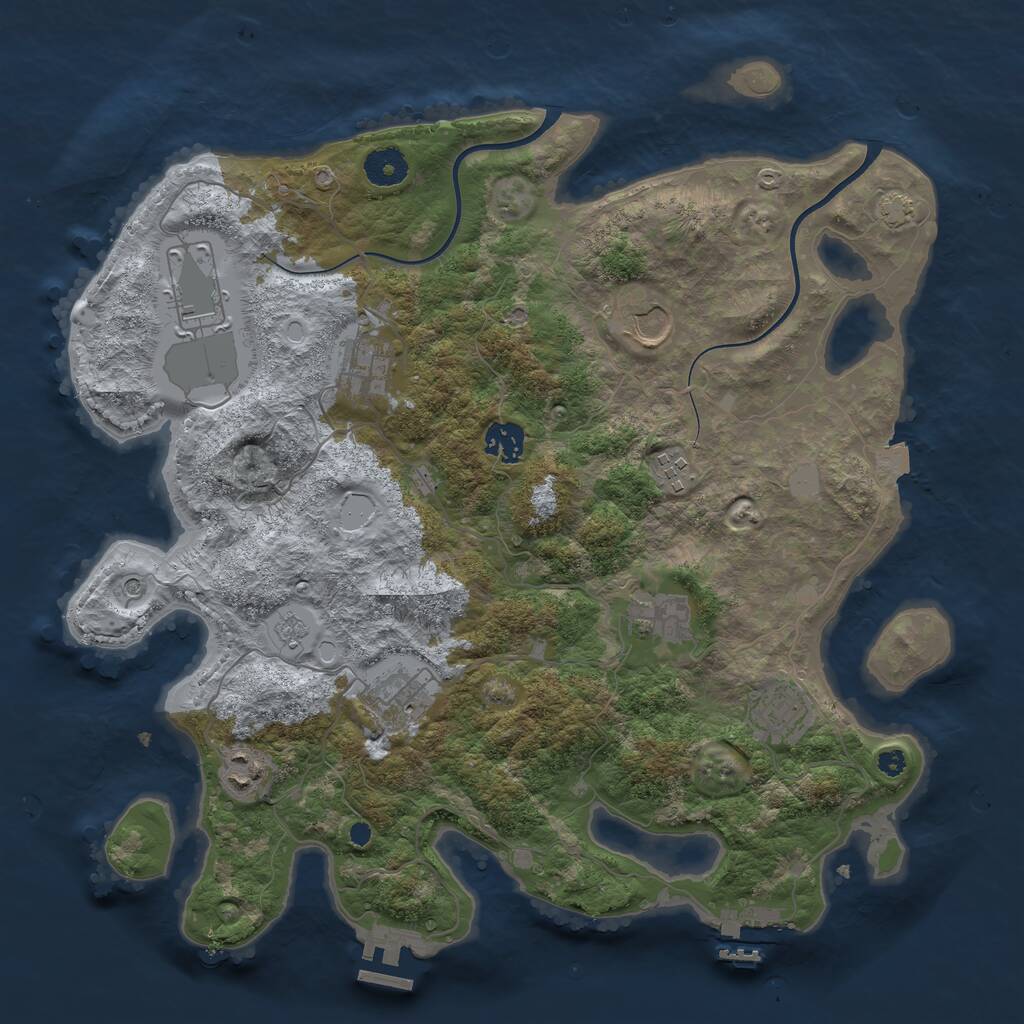 Rust Map: Procedural Map, Size: 3750, Seed: 765456, 15 Monuments