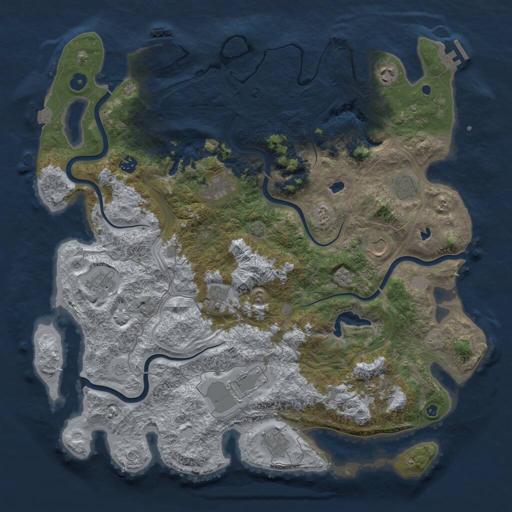 Rust Map: Procedural Map, Size: 4500, Seed: 457109163, 17 Monuments