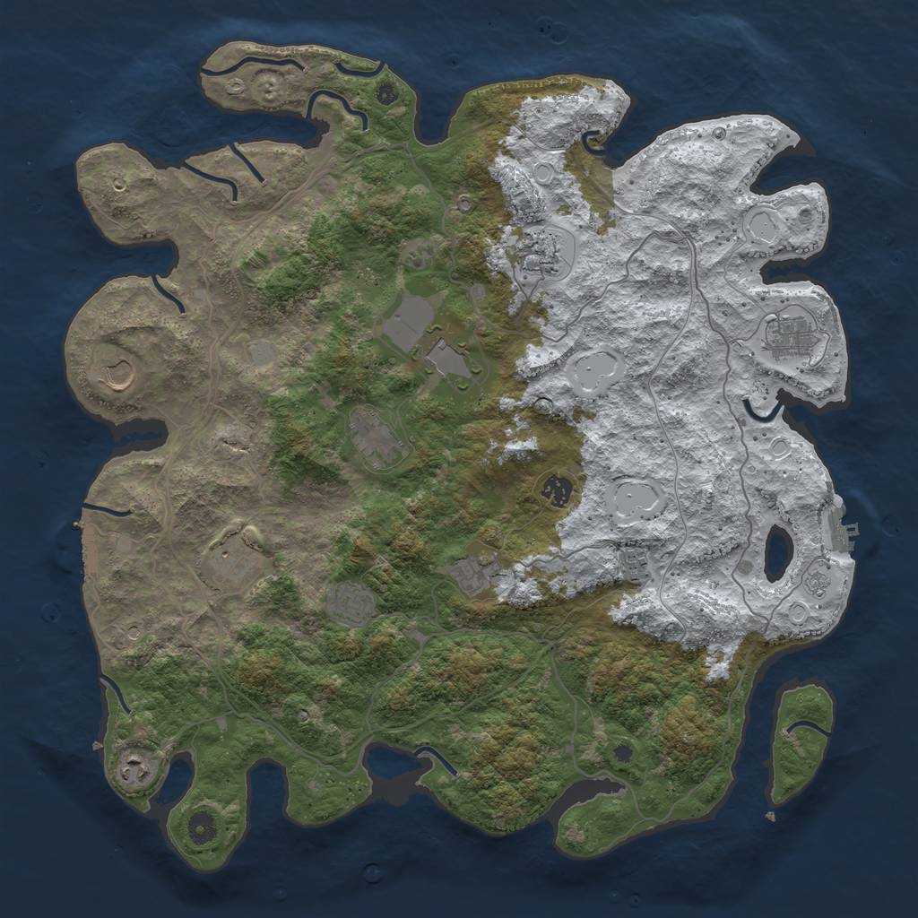 Rust Map: Procedural Map, Size: 4500, Seed: 856614305, 20 Monuments