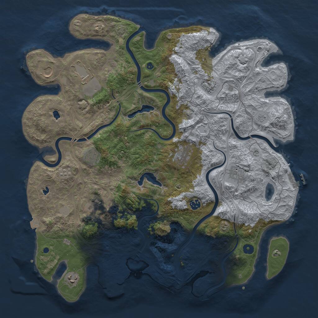 Rust Map: Procedural Map, Size: 4500, Seed: 856614305, 16 Monuments