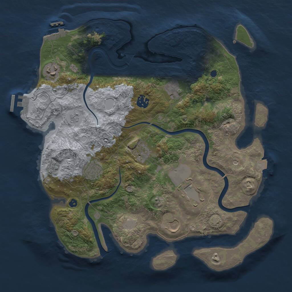 Rust Map: Procedural Map, Size: 3500, Seed: 419590192, 14 Monuments