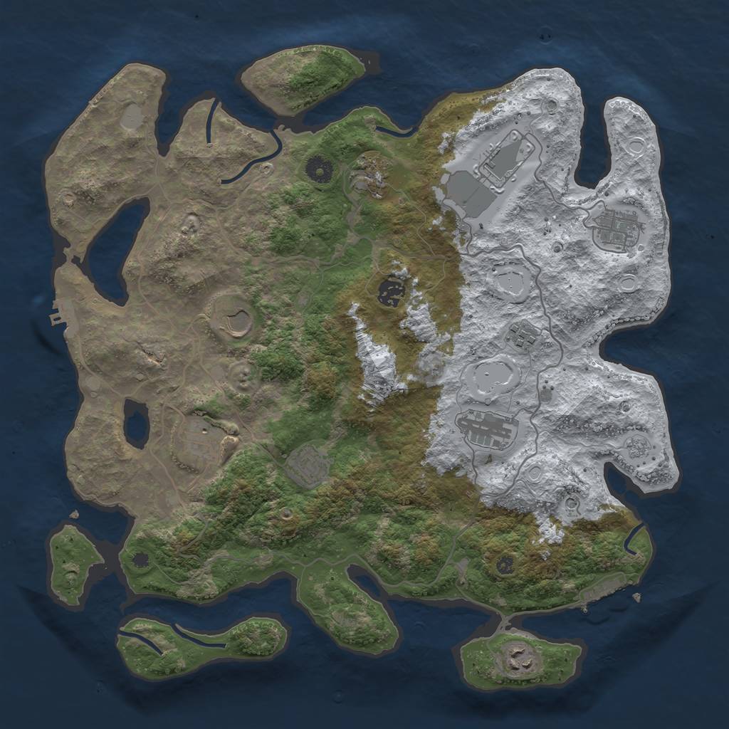 Rust Map: Procedural Map, Size: 4000, Seed: 286854391, 19 Monuments