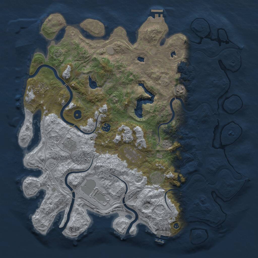 Rust Map: Procedural Map, Size: 4500, Seed: 112233, 14 Monuments