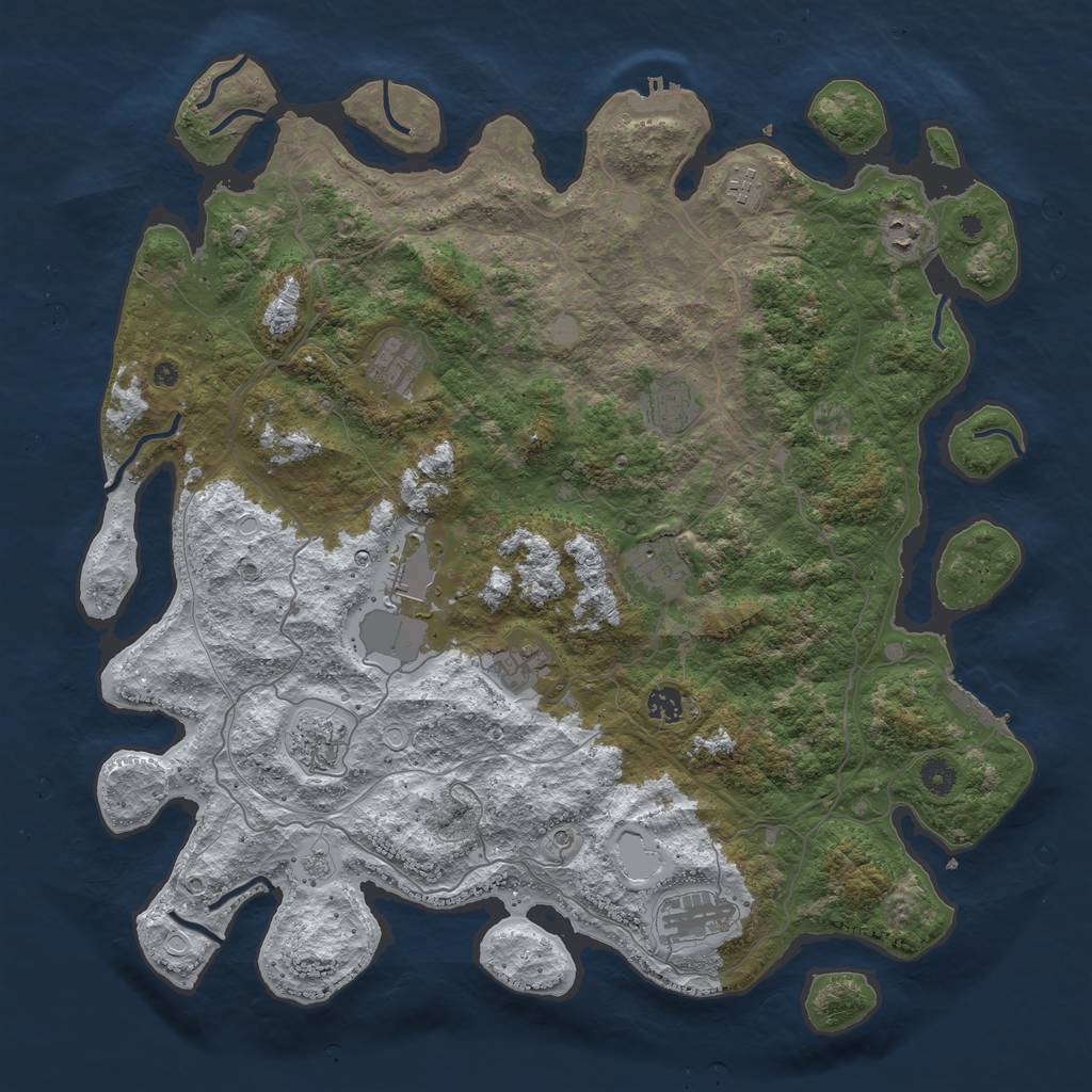 Rust Map: Procedural Map, Size: 4500, Seed: 112233, 19 Monuments