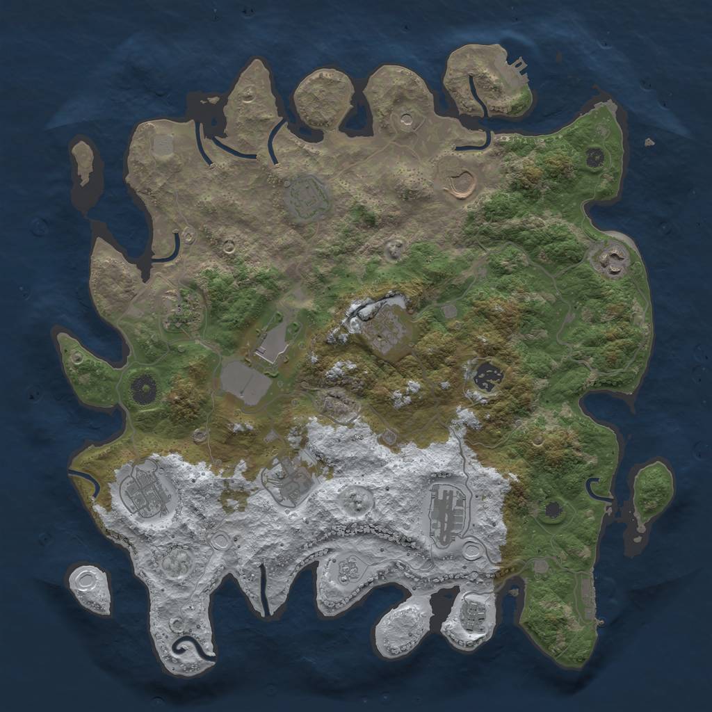 Rust Map: Procedural Map, Size: 3850, Seed: 9487, 20 Monuments