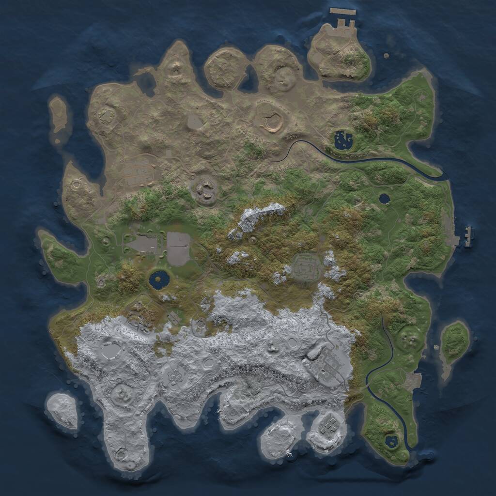Rust Map: Procedural Map, Size: 3850, Seed: 9487, 15 Monuments
