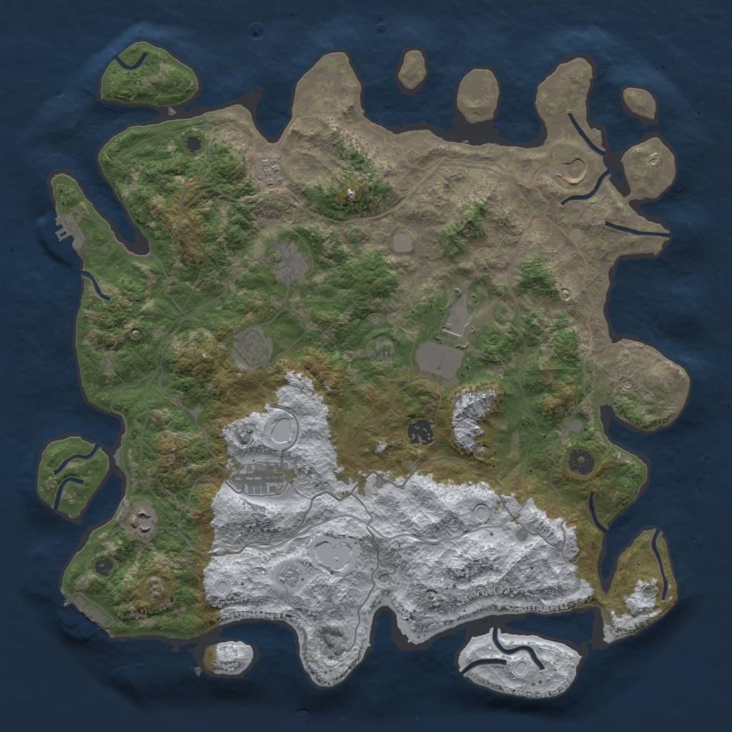 Rust Map: Procedural Map, Size: 4250, Seed: 1265655659, 17 Monuments