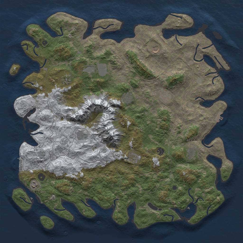 Rust Map: Procedural Map, Size: 5000, Seed: 776232151, 20 Monuments