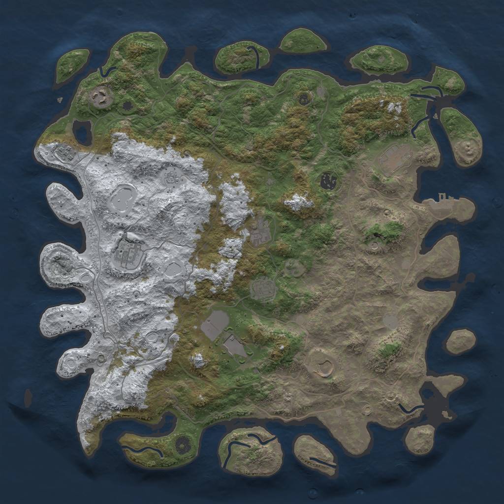 Rust Map: Procedural Map, Size: 4500, Seed: 67911842, 17 Monuments