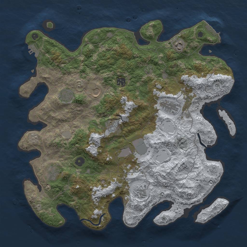 Rust Map: Procedural Map, Size: 4000, Seed: 1746417141, 19 Monuments