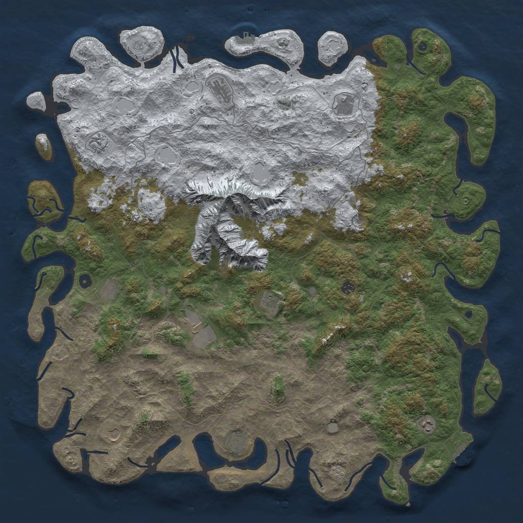 Rust Map: Procedural Map, Size: 6000, Seed: 2955, 20 Monuments