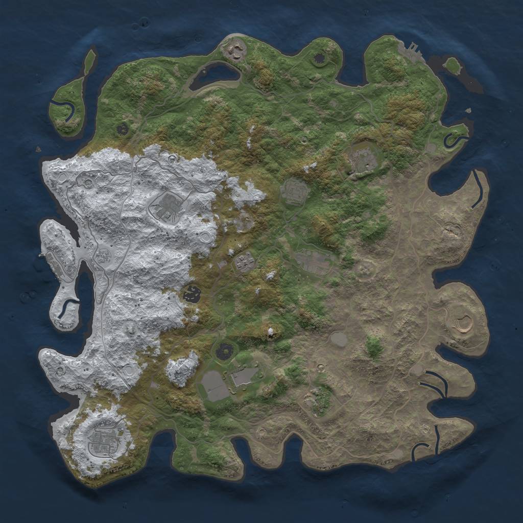 Rust Map: Procedural Map, Size: 4500, Seed: 164, 20 Monuments