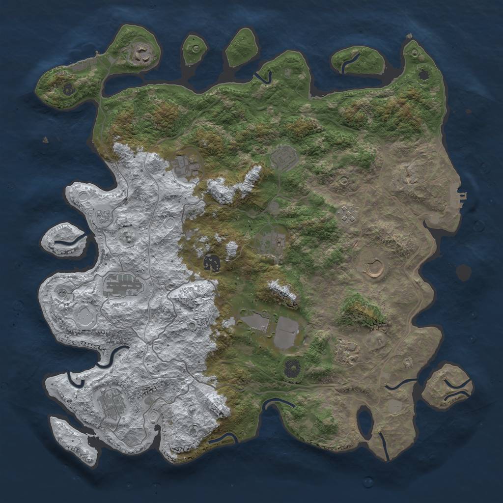 Rust Map: Procedural Map, Size: 4250, Seed: 359019845, 20 Monuments