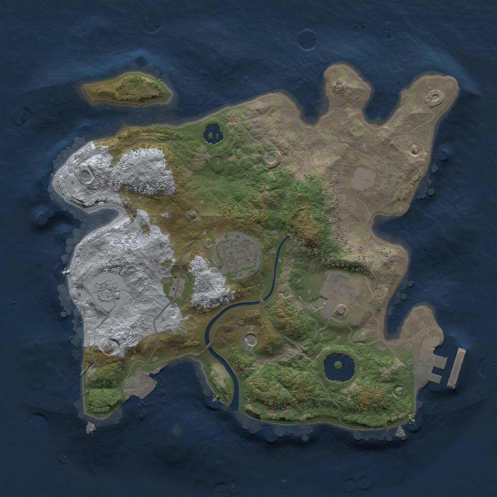 Rust Map: Procedural Map, Size: 2475, Seed: 123456, 6 Monuments