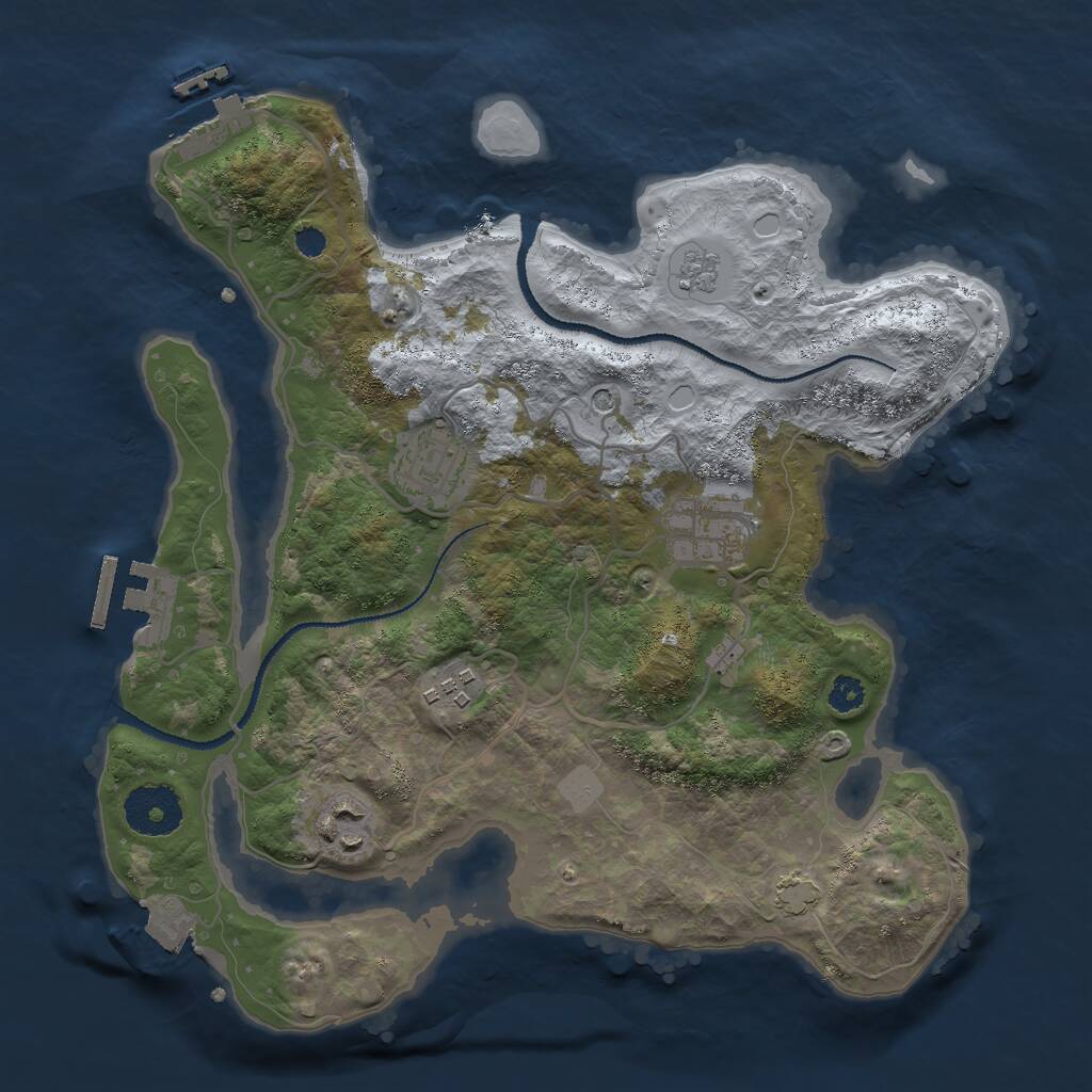 Rust Map: Procedural Map, Size: 3000, Seed: 1582335715, 10 Monuments