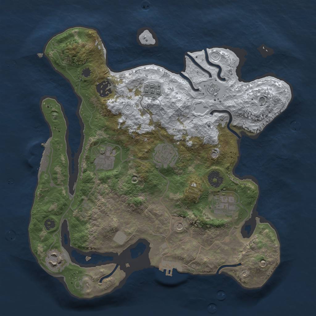 Rust Map: Procedural Map, Size: 3000, Seed: 1582335715, 15 Monuments