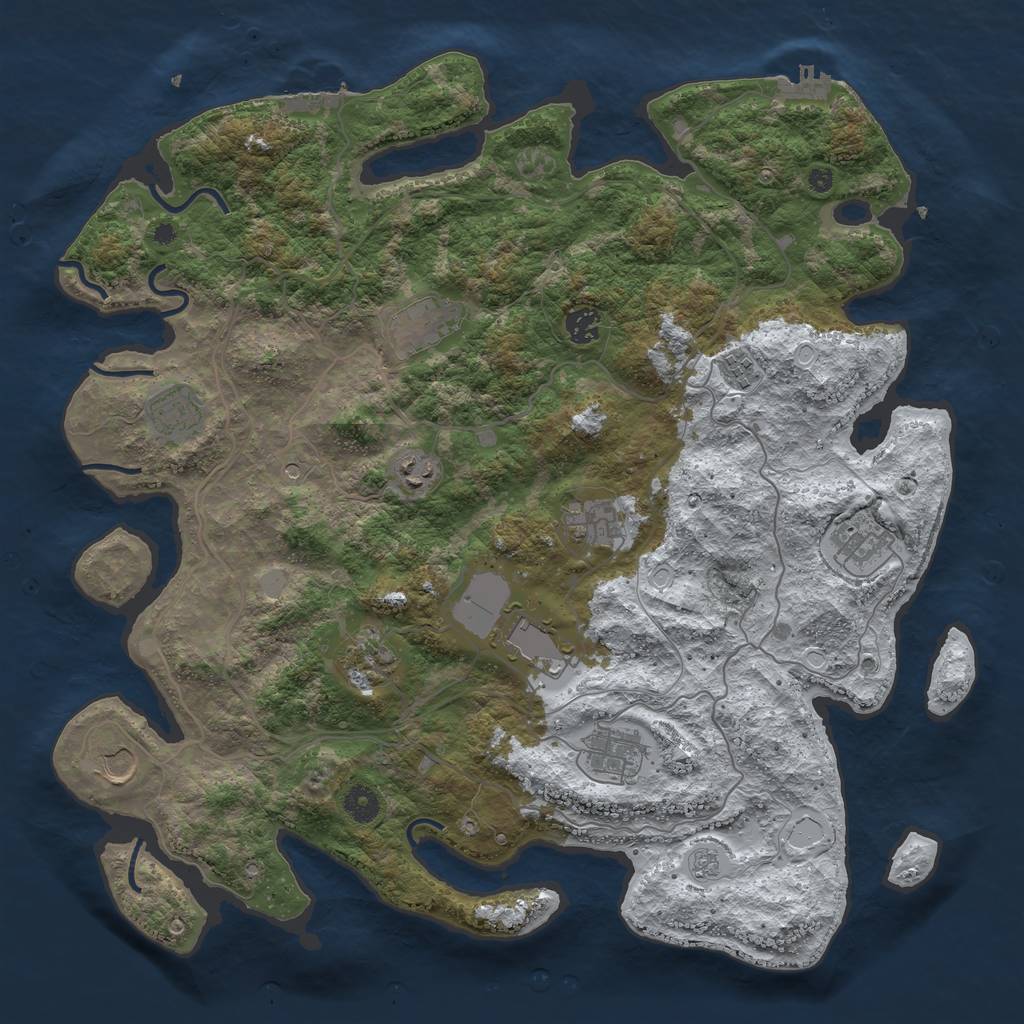 Rust Map: Procedural Map, Size: 4250, Seed: 2065672092, 20 Monuments