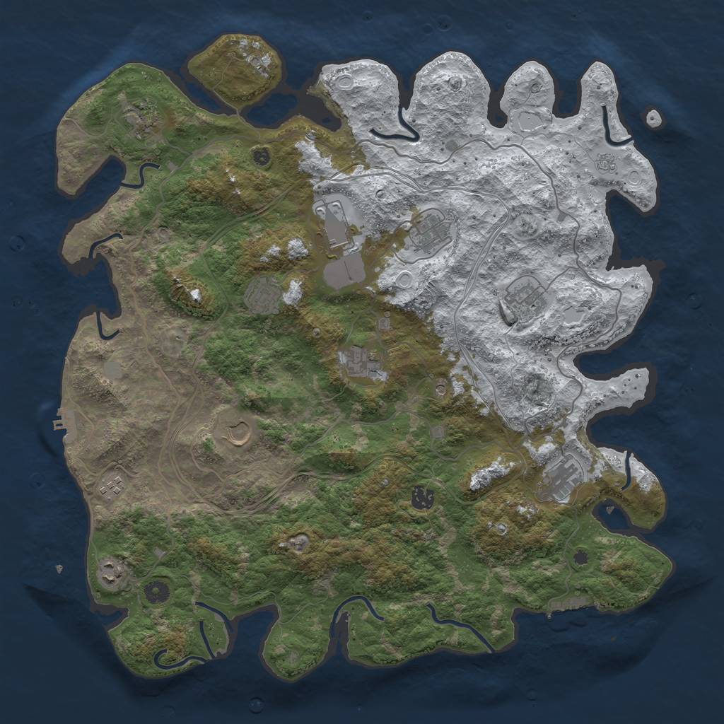 Rust Map: Procedural Map, Size: 4500, Seed: 94037539, 20 Monuments