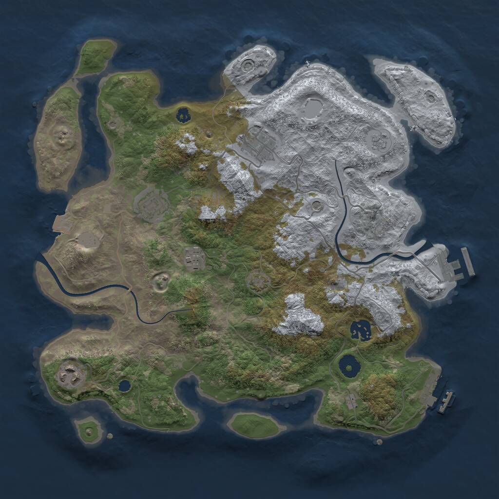 Rust Map: Procedural Map, Size: 3420, Seed: 1234567890, 11 Monuments