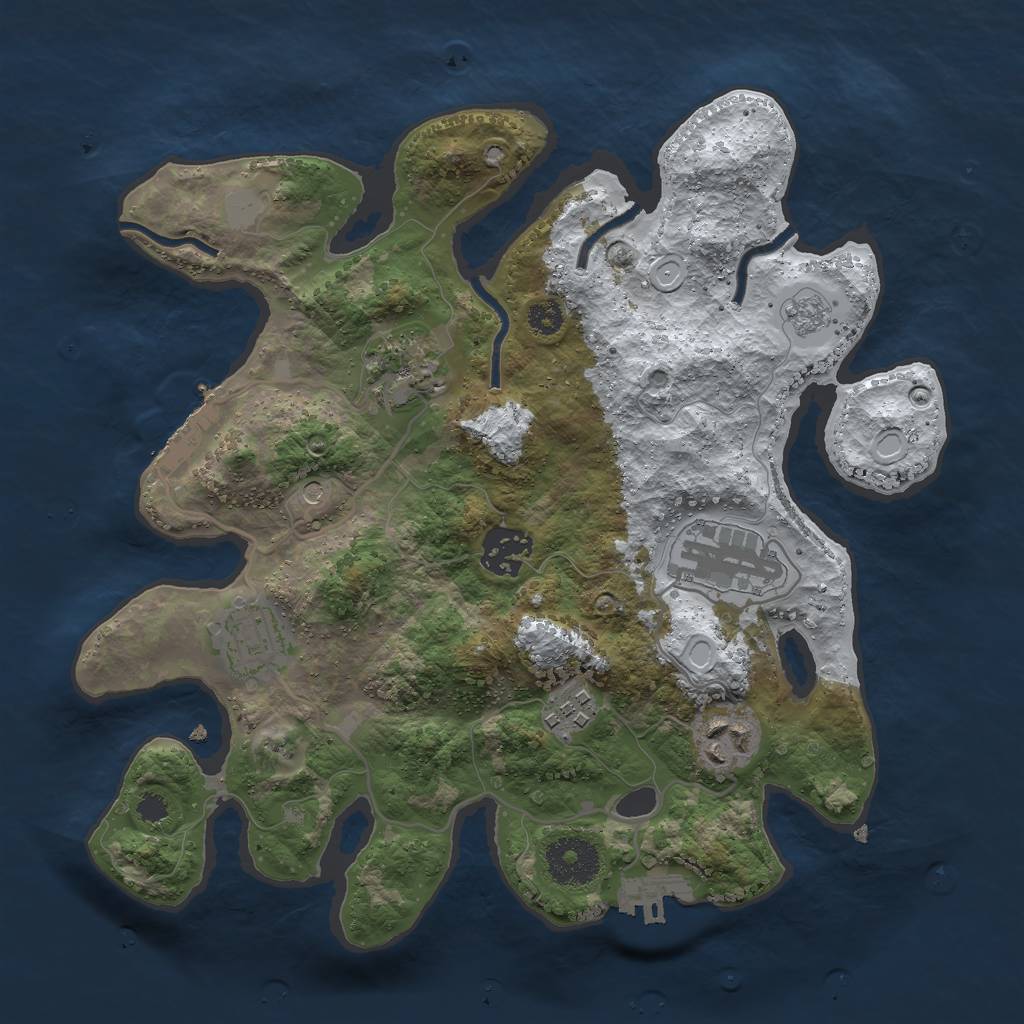 Rust Map: Procedural Map, Size: 3000, Seed: 2005576626, 15 Monuments