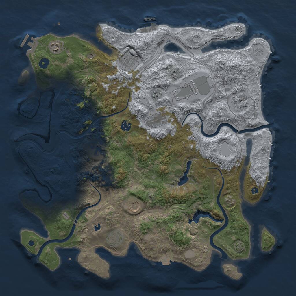 Rust Map: Procedural Map, Size: 4250, Seed: 2467877, 16 Monuments