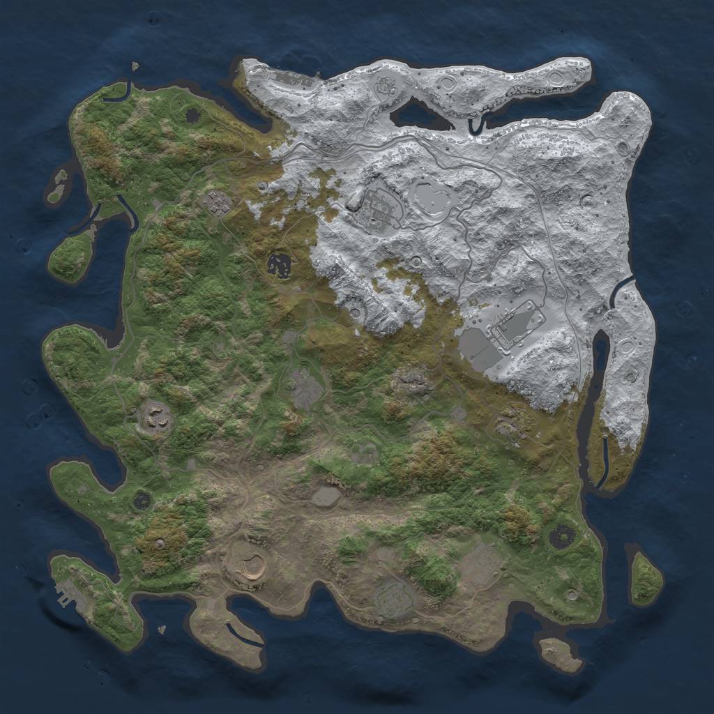 Rust Map: Procedural Map, Size: 4250, Seed: 2467877, 19 Monuments