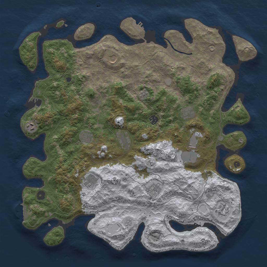 Rust Map: Procedural Map, Size: 4500, Seed: 45908, 20 Monuments