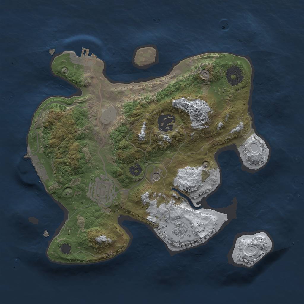 Rust Map: Procedural Map, Size: 2500, Seed: 1364954, 11 Monuments