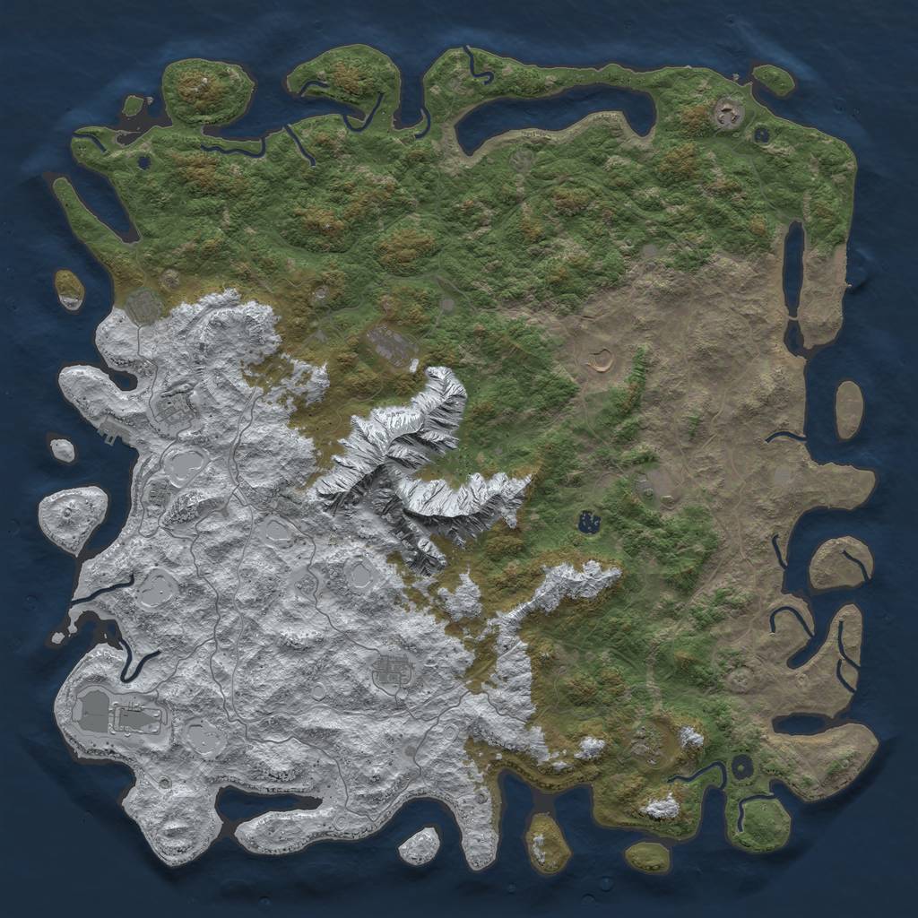Rust Map: Procedural Map, Size: 6000, Seed: 21565, 20 Monuments