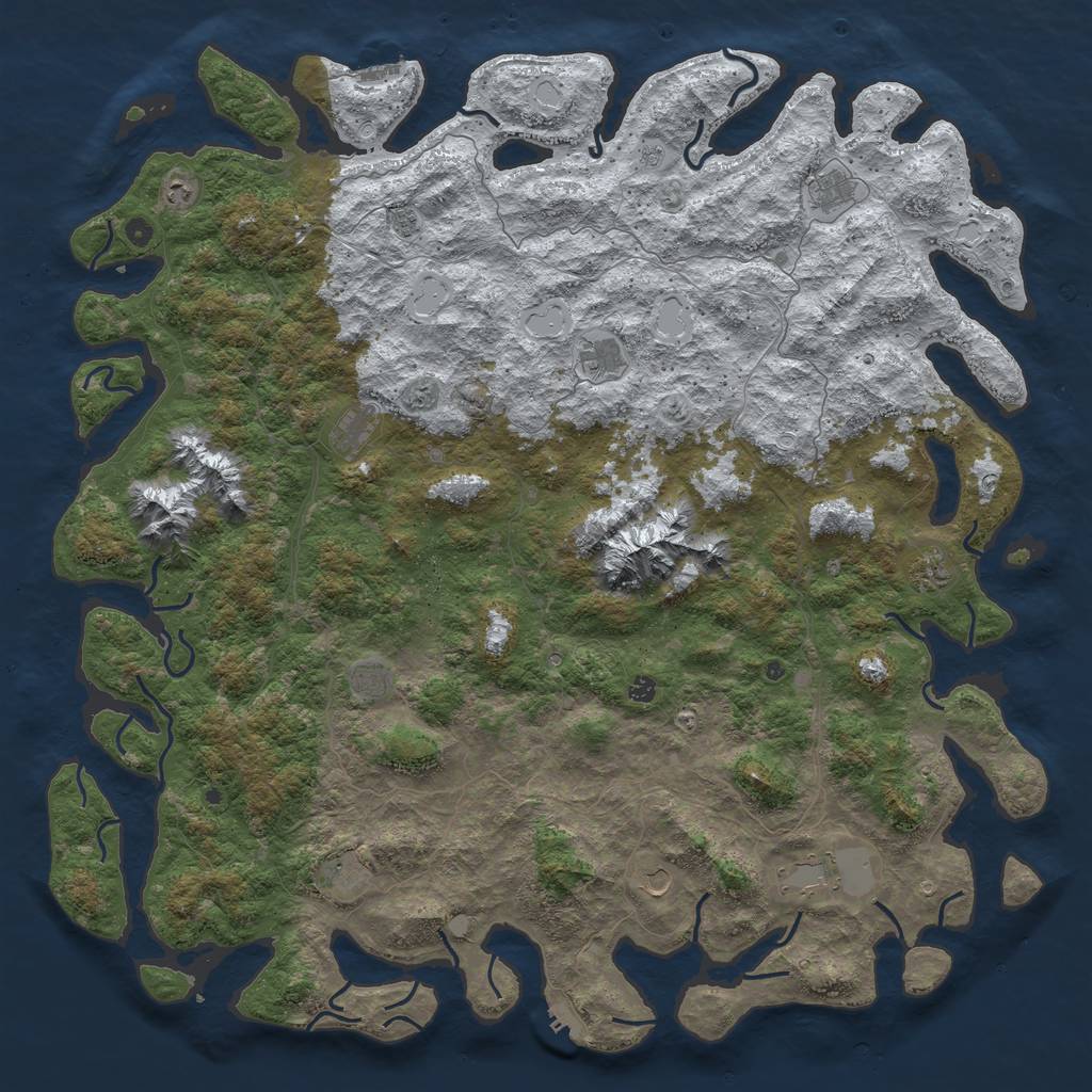 Rust Map: Procedural Map, Size: 6000, Seed: 809452797, 20 Monuments